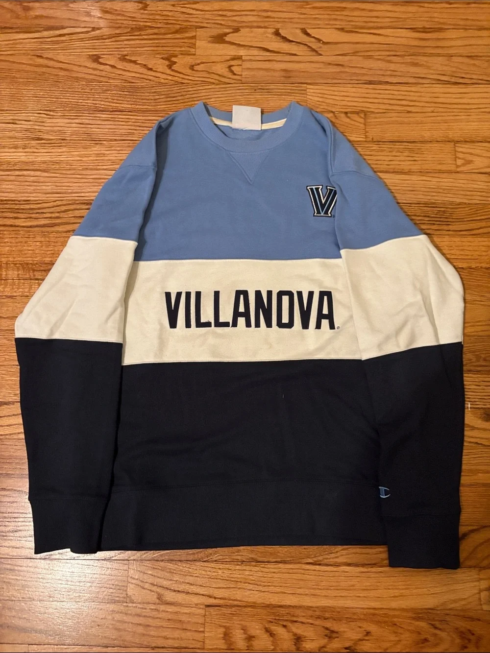 Champion Villanova Colorblock Crewneck - Light Blue/White/Navy